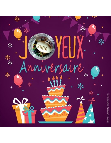 Joyeux anniversaire - Carte à graines