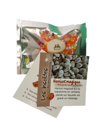Haricot Magique "JOYEUX ANNIVERSAIRE" et son terreau multicolore