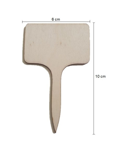 5 étiquettes bois pour semis - 6 x 10 cm